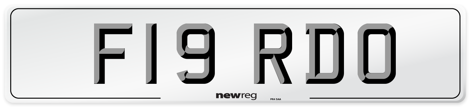 F19 RDO Number Plate from New Reg
